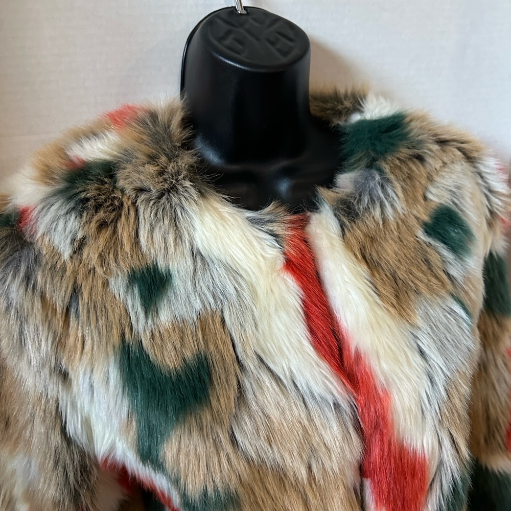 Hot & Delicious Colorful Faux Fur Jacket large - Picture 3 of 16
